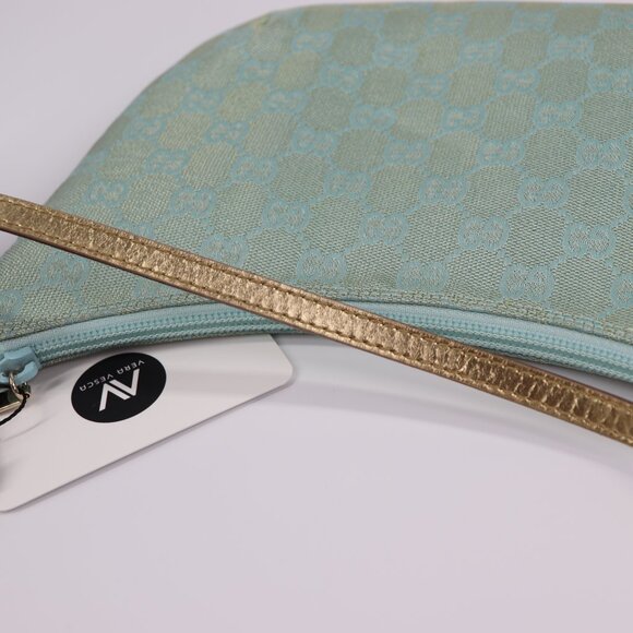 Sold💜Gucci Monogram Pochette Blue Handbag - Picture 11 of 16